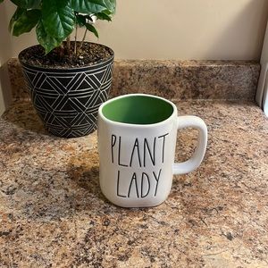 Rae Dunn Plant Lady White with Green Inside Mug